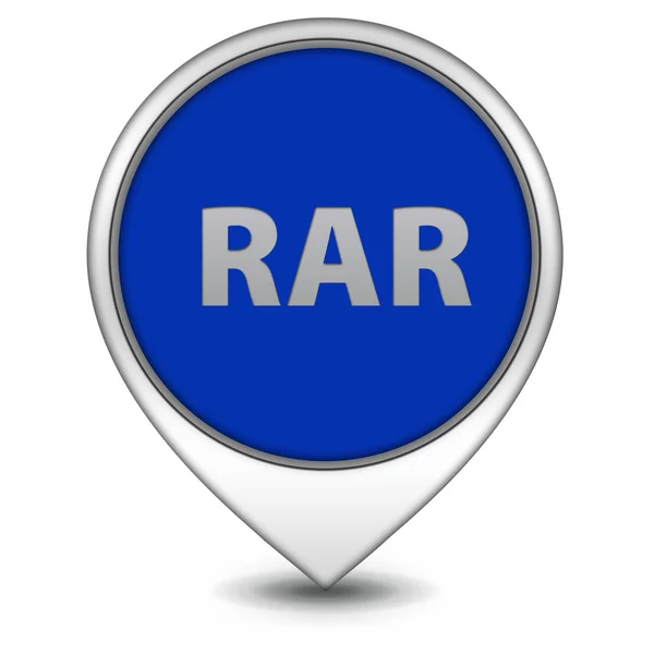 Rar-Zeigersymbol auf weißem Hintergrund — Stockfoto