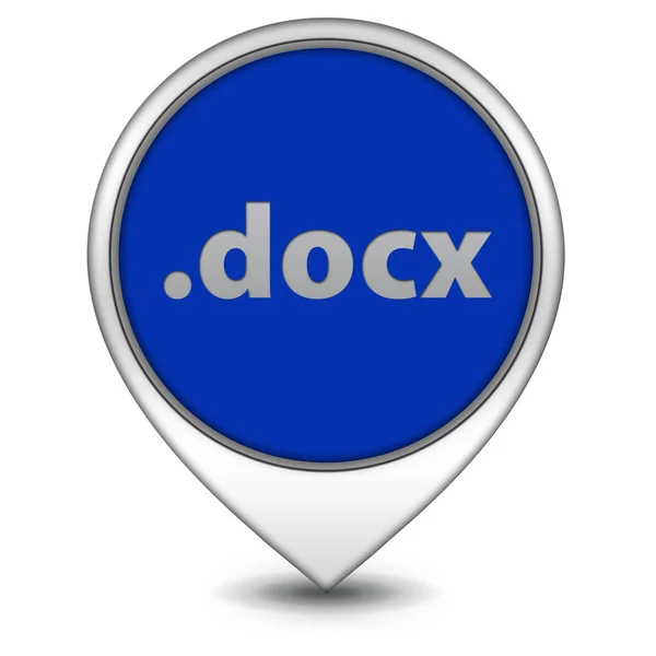 .docx-Zeigersymbol auf weißem Hintergrund — Stockfoto