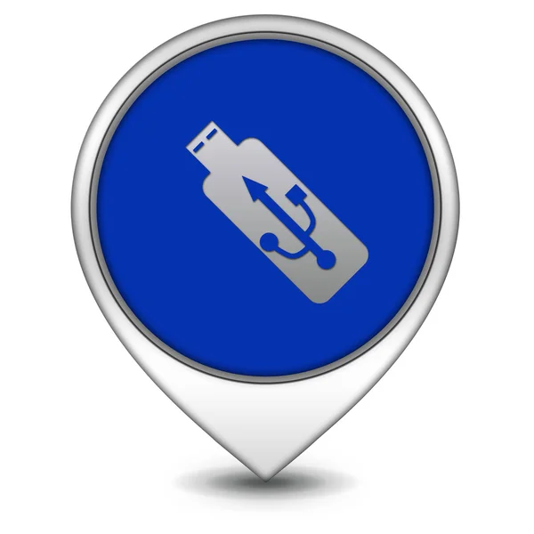 Icona puntatore USB su sfondo bianco — Foto Stock