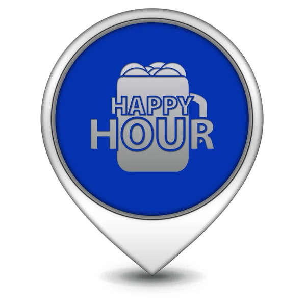 Happy Hour Zeiger-Symbol auf weißem Hintergrund — Stockfoto