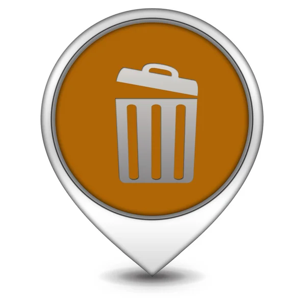 Mülleimer-Zeiger-Symbol auf weißem Hintergrund — Stockfoto