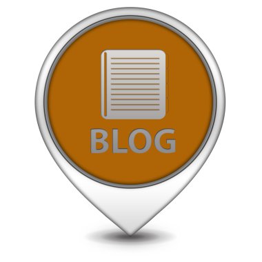 Blog işaretçi simgesi beyaz zemin üzerine