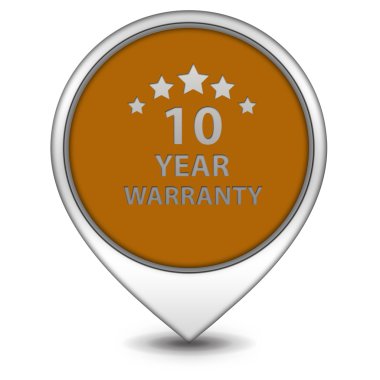 on yıl garanti işaretçi simgesi beyaz zemin üzerine