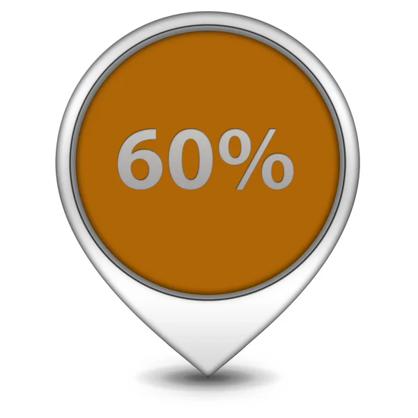 Sixty percent pointer icon on white background — Stock Photo, Image