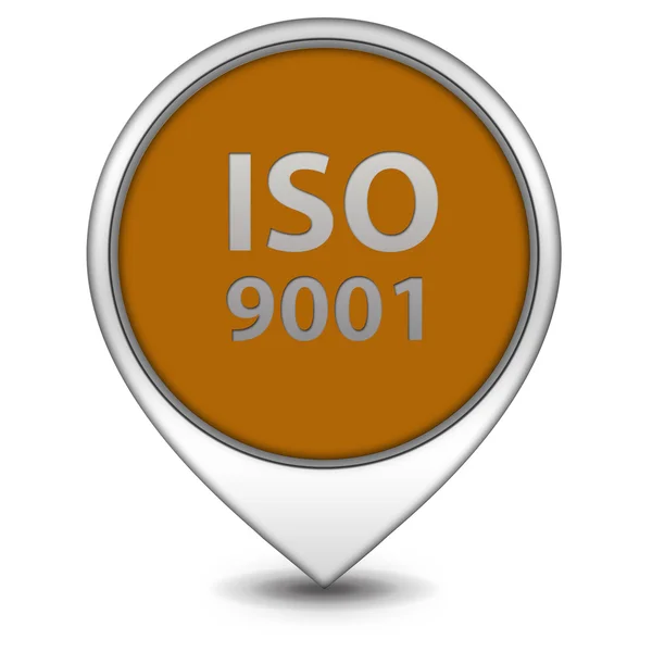 ISO 9001 mutató ikon fehér háttér — Stock Fotó