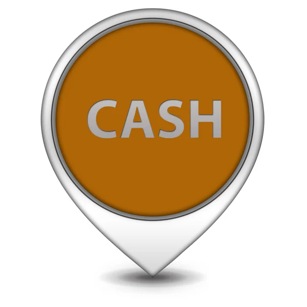Cash-Pointer-Symbol auf weißem Hintergrund — Stockfoto