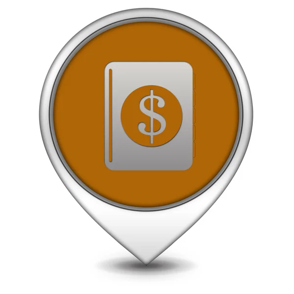Dollar money book pointer icon on white background — Stock Photo, Image