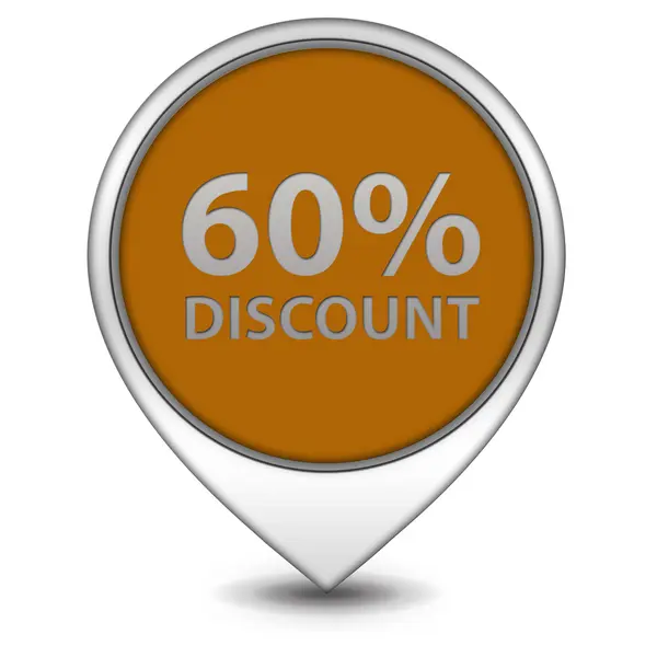 Discount sixty percent pointer icon on white background — Stock Photo, Image