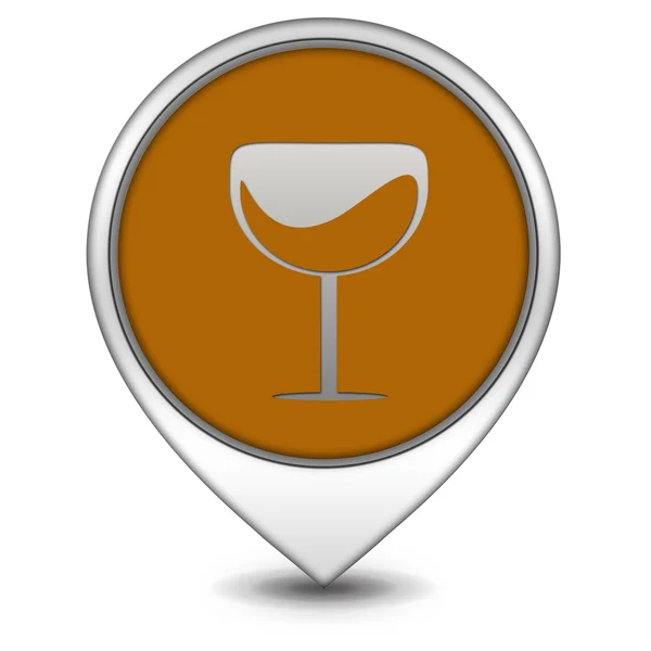 Beyaz arka plan üzerinde şarap işaretçi simgesi — Stok fotoğraf