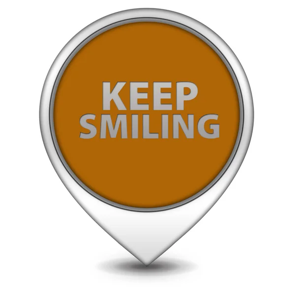 Keep smiling pointer icon on white background — Stock Photo, Image