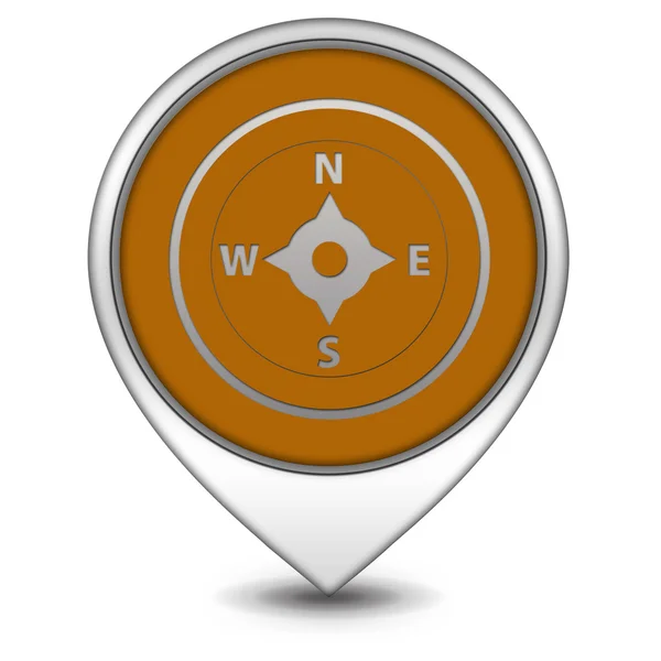 Kompass-Zeiger-Symbol auf weißem Hintergrund — Stockfoto