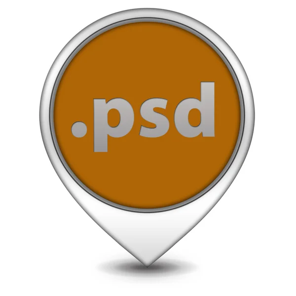 .PSD-mutató ikonja fehér háttérrel — Stock Fotó