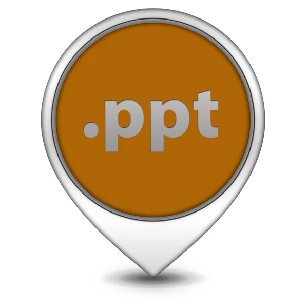 .ikona s ukazatelem PPT na bílém pozadí — Stock fotografie