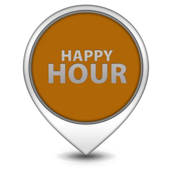 Happy hour pointer icon on white background — Stock Photo, Image