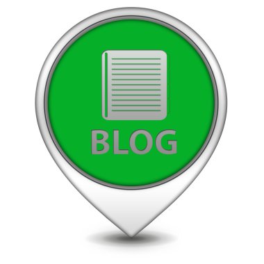 Blog işaretçi simgesi beyaz zemin üzerine