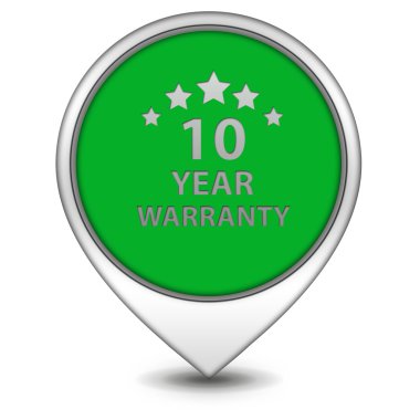 on yıl garanti işaretçi simgesi beyaz zemin üzerine