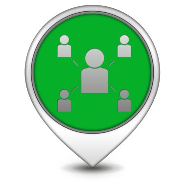 Hiyerarşi işaretçi simgesi beyaz arka plan üzerinde