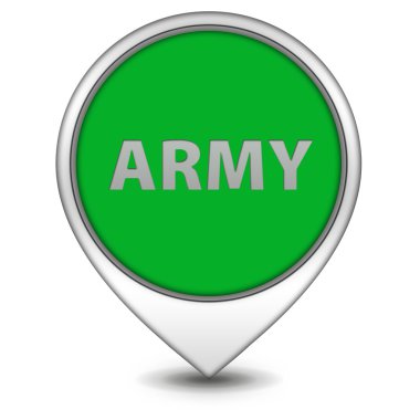 Ordu işaretçi simgesi beyaz arka plan üzerinde