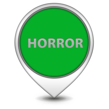 Korku işaretçi simgesi beyaz arka plan üzerinde