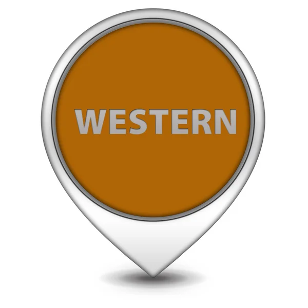 Batı işaretçi simgesi beyaz arka plan üzerinde — Stok fotoğraf