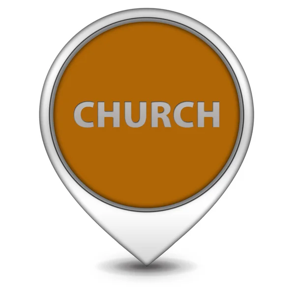 Icona puntatore chiesa su sfondo bianco — Foto Stock
