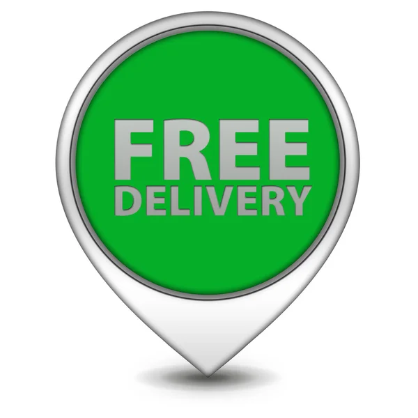 Free delivery pointer icon on white background — Stock Photo, Image