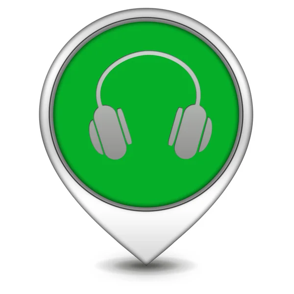 Headset pointer icon on white background — Stock Photo, Image