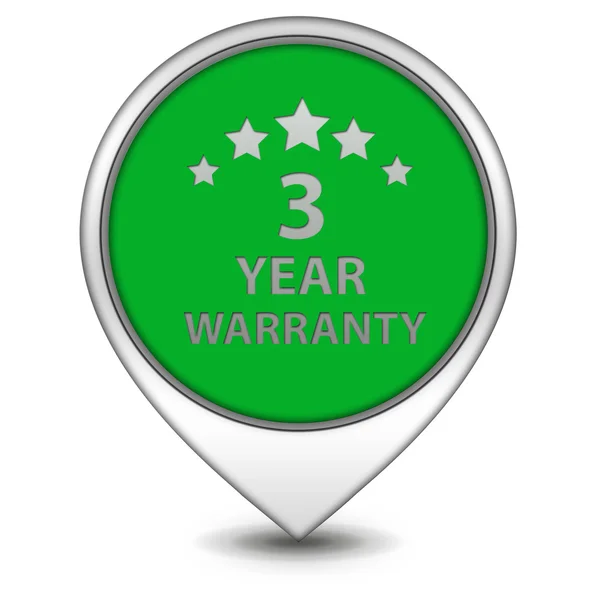 Three year warranty pointer icon on white background — Stock Photo, Image