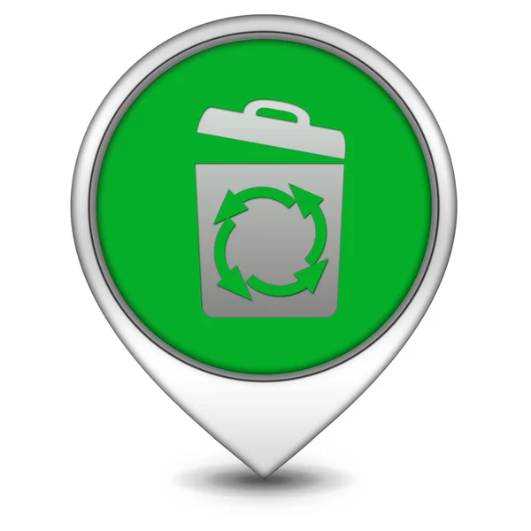 Recycle pointer icon on white background — Stock Photo, Image