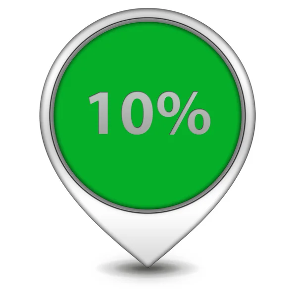 Ten percent pointer icon on white background — Stock Photo, Image