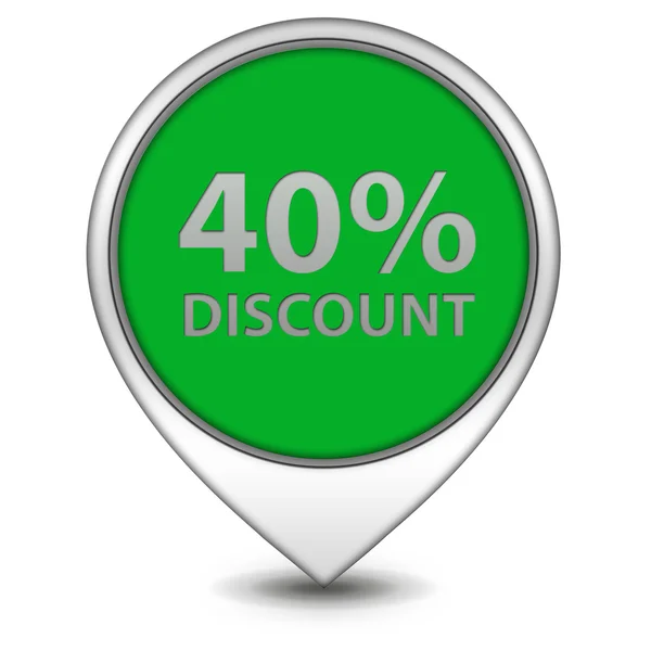 Discount forty percent pointer icon on white background — Stock Photo, Image