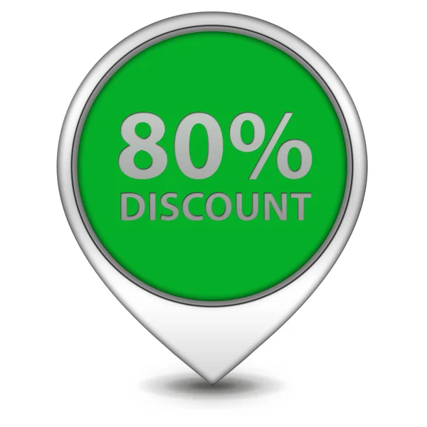 Discount eighty percent pointer icon on white background — Stock Photo, Image