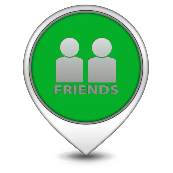 Friends pointer icon on white background — Stock Photo, Image