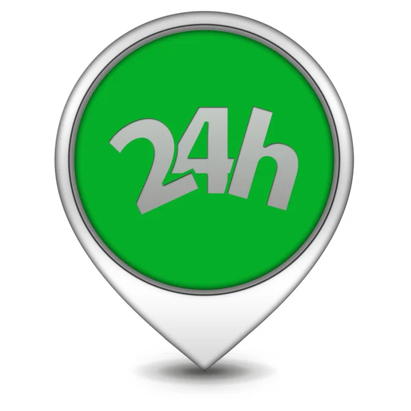 24 hours pointer icon on white background — Stock Photo, Image