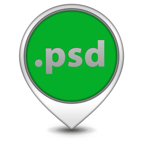 .PSD-pekarikon på vit bakgrund — Stockfoto
