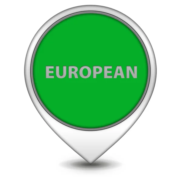 白色背景上的欧洲指针图标 — 图库照片