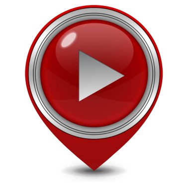 İşaretçi simgesi beyaz arka plan üzerinde oynamak