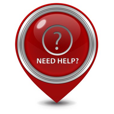 İşaretçi simgesi beyaz zemin üzerine yardım