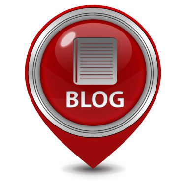 Blog işaretçi simgesi beyaz zemin üzerine