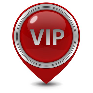 VIP işaretçi simgesi beyaz zemin üzerine