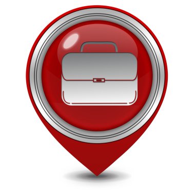 Çanta işaretçi simgesi beyaz arka plan üzerinde