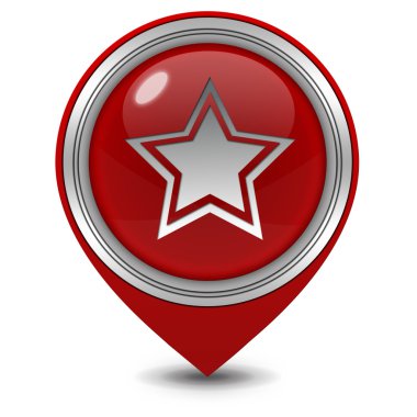 Yıldız işaretçi simgesi beyaz arka plan üzerinde