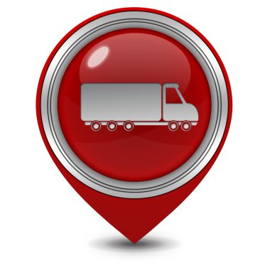 Kamyon işaretçi simgesi beyaz arka plan üzerinde