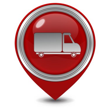 Kamyon işaretçi simgesi beyaz arka plan üzerinde