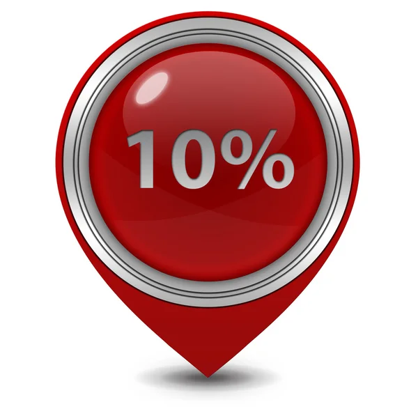 Ícone de ponteiro de dez por cento no fundo branco — Fotografia de Stock