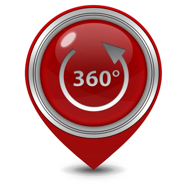 Ikona ukazatele 360 stupňů na bílém pozadí — Stock fotografie