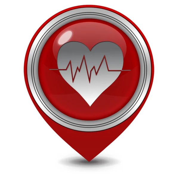 Herzzeiger-Symbol auf weißem Hintergrund — Stockfoto