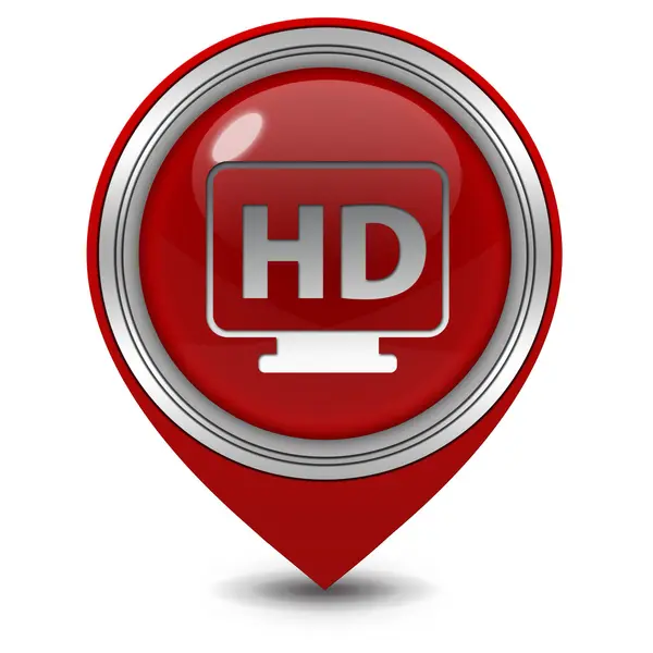 HD wskaźnik ikona na białym tle — Zdjęcie stockowe