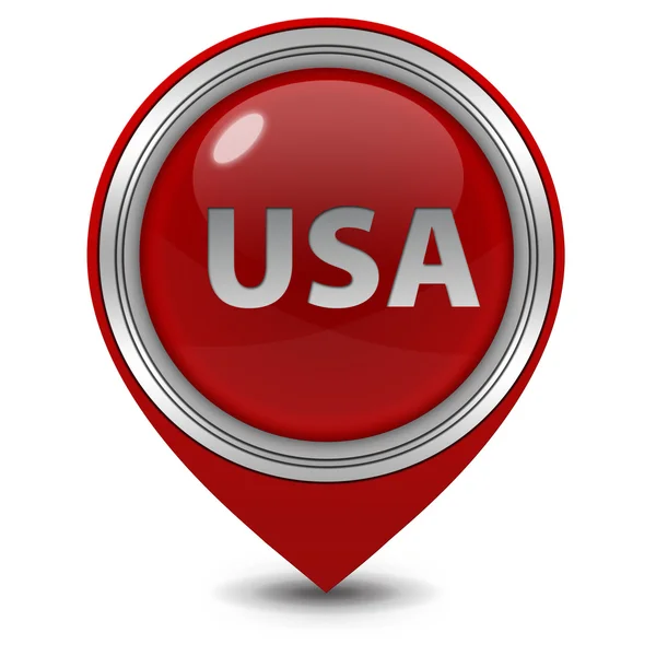 Ikona ukazatele USA na bílém pozadí — Stock fotografie