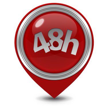 48 saat işaretçi simgesi beyaz arka plan üzerinde